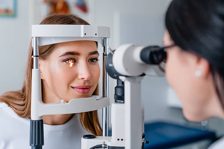 Woman Having an Eye Exam